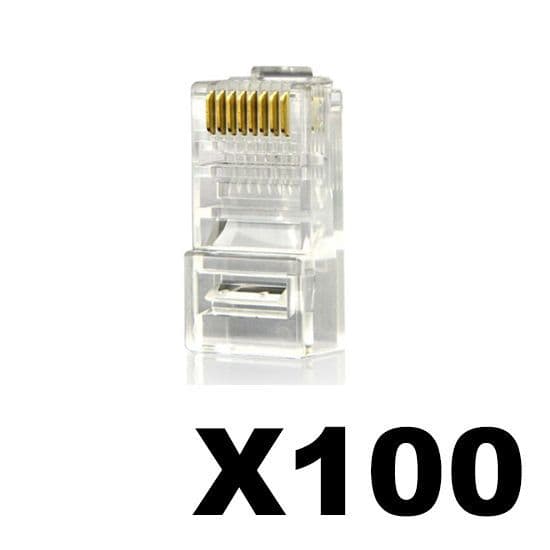100 Cat5E Connectors - CAT5 Crimps (Non-PassThrough)