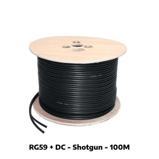 100 Metre RG59 Plus 2Core CCTV Cable Reel (RG59-HD-100M) Shotgun Cable - Wooden Reel