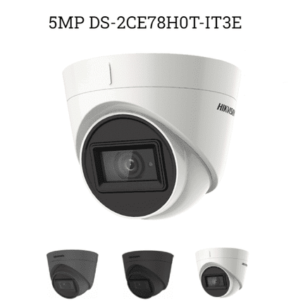 5MP DS-2CE78H0T-IT3E 2.8MM Hikvision fixed lens EXIR POC turret Camera - BLACK+GREY+WHITE