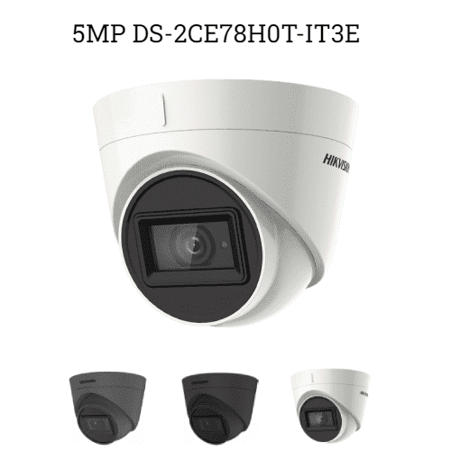 5MP DS-2CE78H0T-IT3E 2.8MM Hikvision fixed lens EXIR POC turret Camera - BLACK+GREY+WHITE