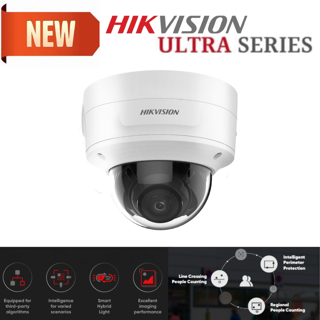 Hikvision Ultra Series - DS-2CD3786G2-IZ 8 MP 4K AcuSense Varifocal Turret Network (IP) Camera