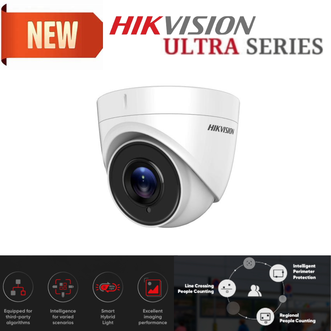 Hikvision DS-2CE78U8T-IT3 Ultra Series 8MP Outdoor IR Ultra-Low Light WDR Turret Camera - White