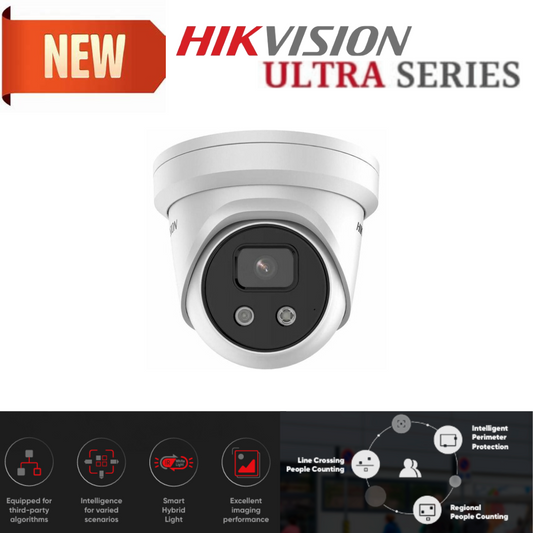 Hikvision Ultra Series - DS-2CD3386G2-ISU 8 MP 4K AcuSense Fixed Turret Network (IP) Camera 2.8MM