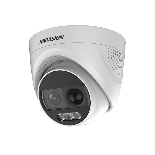 2MP DS-2CE72DFT-PIRXOF Turbo X Alarm Camera, Full Time Colour, Bulitin PIR with Siren- 2.8+3.6mm