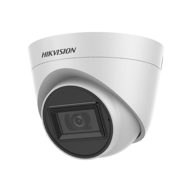 5MP DS-2CE78H0T-IT3FS Hikvision HD-TVI 2.8mm Lens Turret Camera, 40m Smart IR, Built-In Mic - White - 2.8+4mm