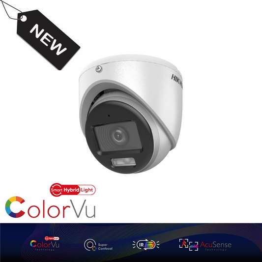 3K Hikvision DS-2CE70KF0T-LMFS Smart Hybrid ColorVu Fixed Lens Turret Camera 2.8mm & 3.6mm