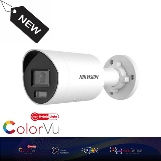 8MP Hikvision DS-2CD2087G2H-LIU 8MP Smart Hybrid ColorVu and IR Acusense Mini Bullet - 2.8mm