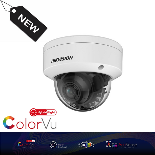 8MP Hikvision DS-2CD2787G2HT-LIZS(2.8-12mm)(eF) 4K Varifocal Motorized Hybrid IR + ColorVu IP Dome