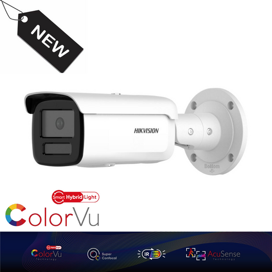 8MP Hikvision DS-2CD2T87G2H-LI 4K Smart Hybrid ColorVu and IR Acusense Turret Camera 4MM - New