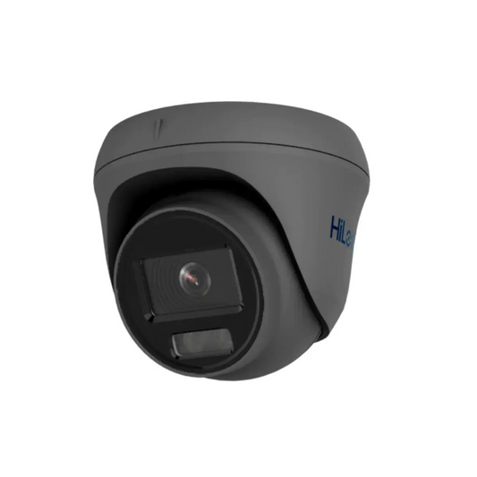 5MP Hikvision HiLook ColorVu Lite IPC-T259H Full Colour Half Metal Turret Camera 30m - Grey