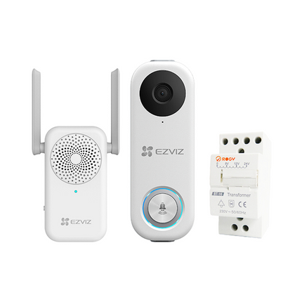 EZVIZ DB1C Wi-Fi Video Doorbell Kit Including Chime + Transformer