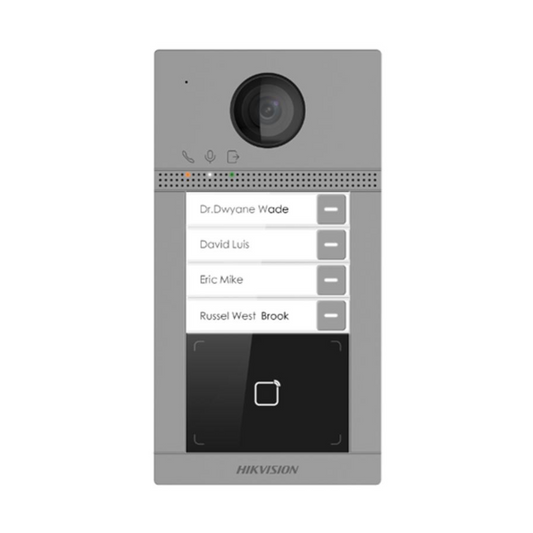 2MP DS-KV8413-WME1/FLUSH Hikvision Flush to wall Video Intercom w/ Mifare - 4 Button