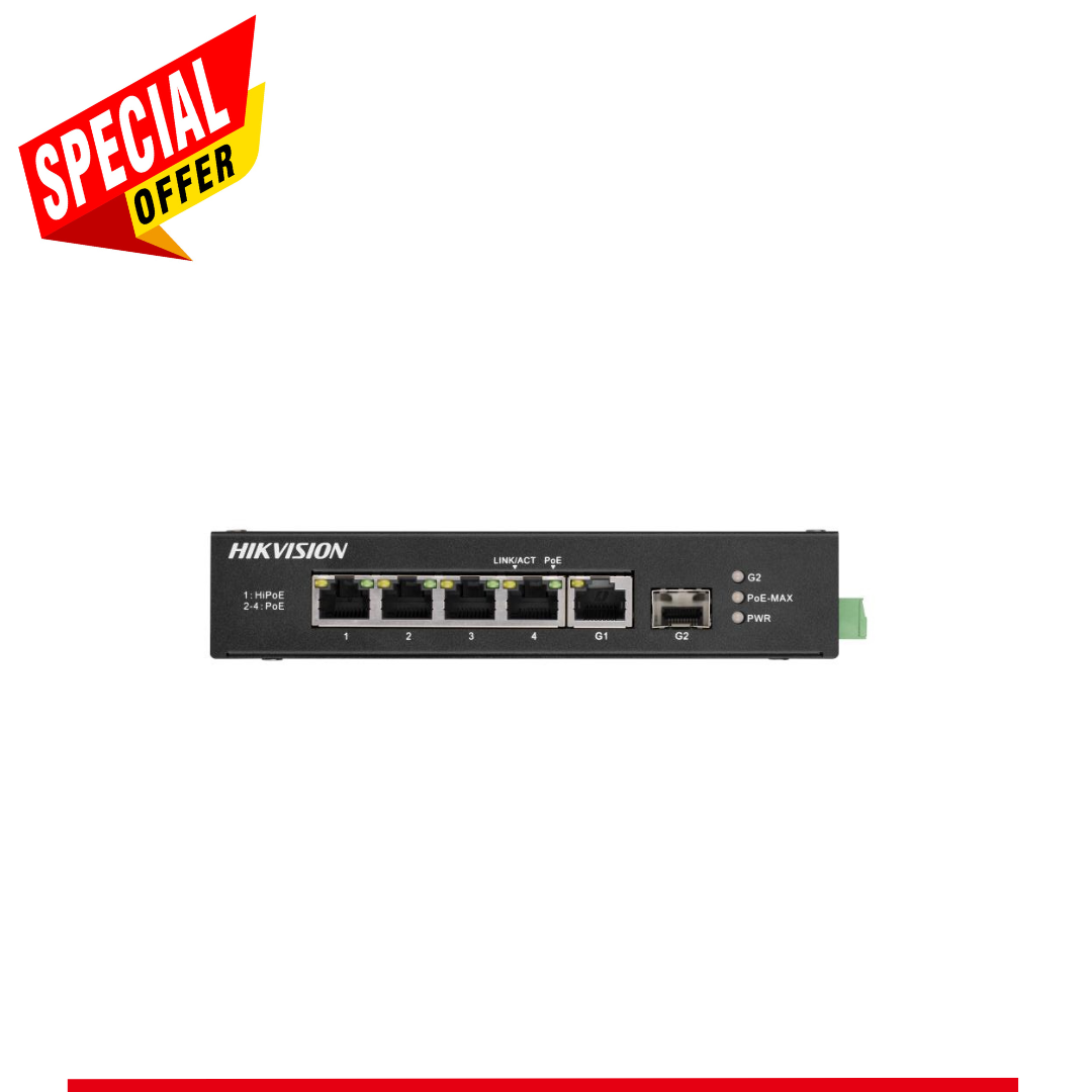 4-Port Hikvision DS-3T0306HP-E/HS 100M Unmanaged Hi-PoE Switch (Offer)