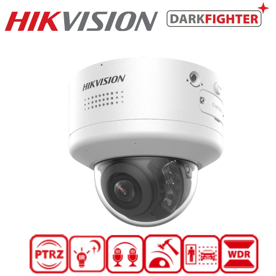4MP Hikvision DS-2CD2746G2H-IPTRZS2U/SL(2.8-12mm) Motorized Varifocal AcuSense PTRZ Dome IP Camera
