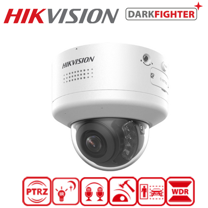4MP Hikvision DS-2CD2746G2H-IPTRZS2U/SL(2.8-12mm) Motorized Varifocal AcuSense PTRZ Dome IP Camera