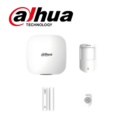 Dahua DHI-ART-ARC3000H-03-FW2(868) Wireless Alarm Kit with 4G Hub, Keyfob, Door Sensor & PIR Motion Detector – White