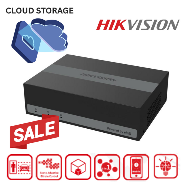 Hikvision iDS-E04HUHI-B eDVR Series, 8MP AcuSense 4-Channel 1U eSSD BUILD IN 1TB SSD (OUTLET)
