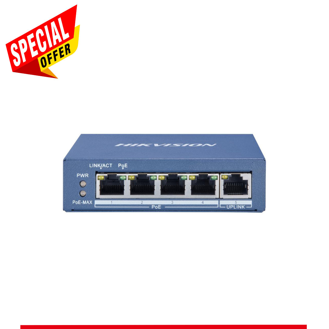 4-Port DS-3E0505P-E Gigabit 1000Mbps Unmanaged PoE Switch (Offer)