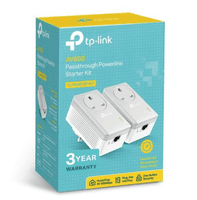 AV600 TP-LINK (TL-PA4010P KIT V4) 10/100 Powerline Adapter Kit, 1-Port, AC Pass Through