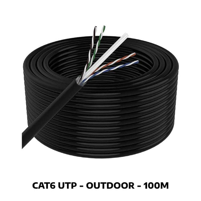 Cat6 UTP Networking Cable Black 100m Solid Copper 23 AWG